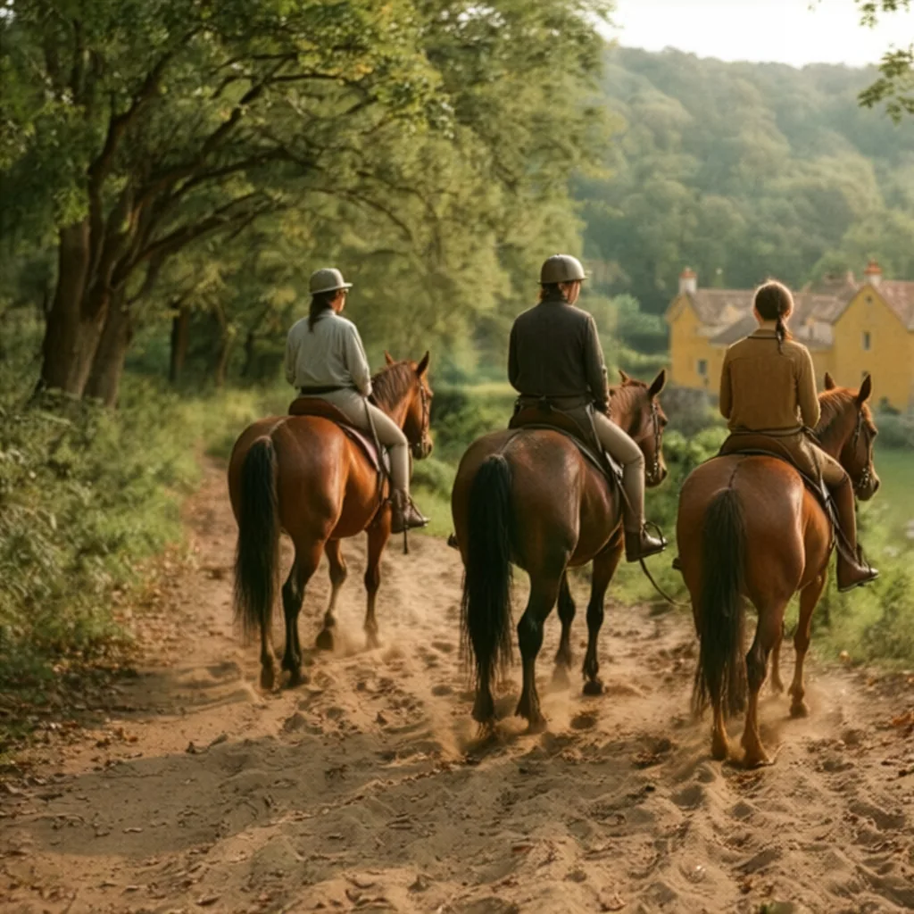 Balade à cheval en Dordogne, autour de Angoisse